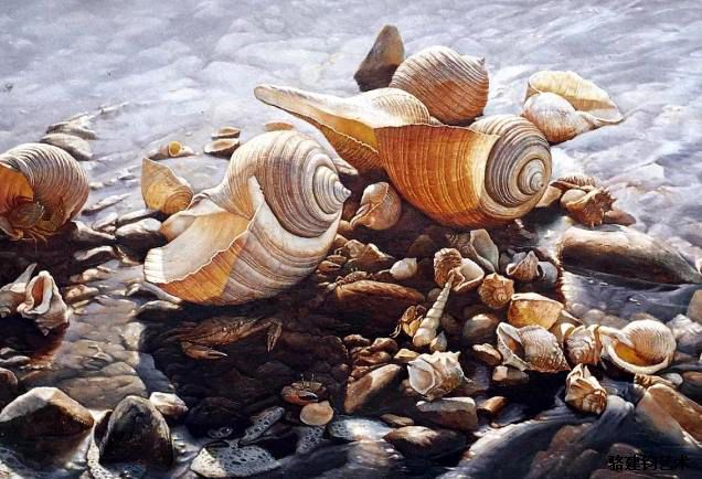 油画《潮涨潮落》
